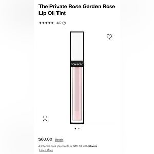 Brand new unboxed Tom ford rose lip oil